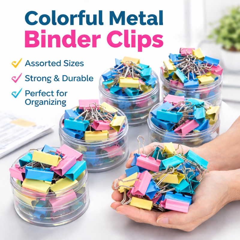 Binder Clip Assorted - Klip Binder Logam Warna-warni, Klip Kertas