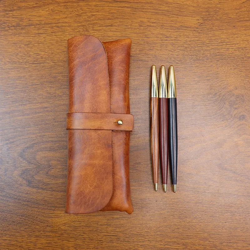 Kotak Pensil Kulit Retro Korea - Tan Stationery & Office Supply ulasan dan harga